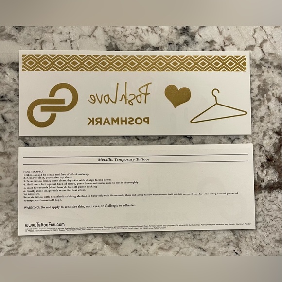 PoshFixings 2 pieces Metallic Temporary Tattoos - Picture 2 of 2